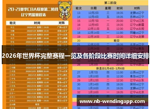 2026年世界杯完整赛程一览及各阶段比赛时间详细安排