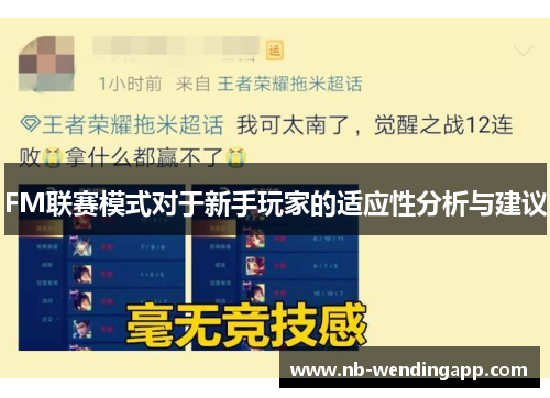 FM联赛模式对于新手玩家的适应性分析与建议